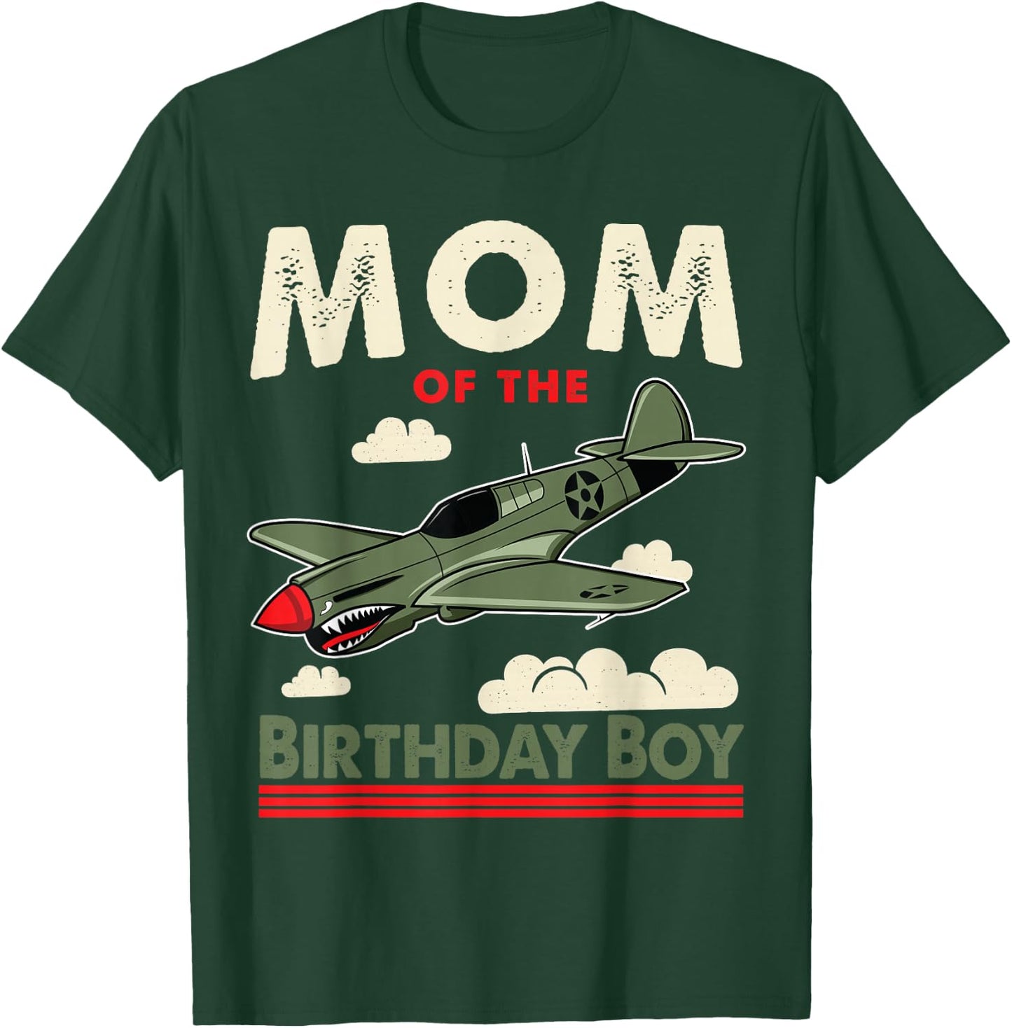 Jetting Into Mom of the Birthday boy Aviator Jet Plane Party T-Shirt - T-Shirt | Forest