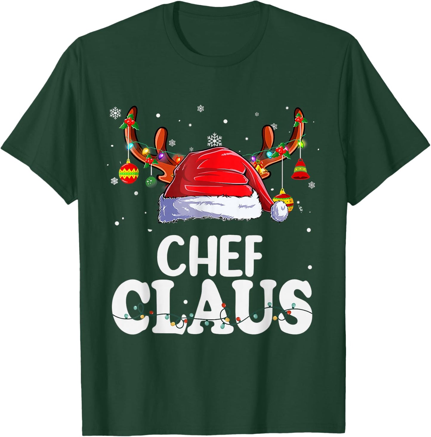 Chef Santa Claus Christmas Pajamas Funny Matching Costume T-Shirt - T-Shirt | Forest