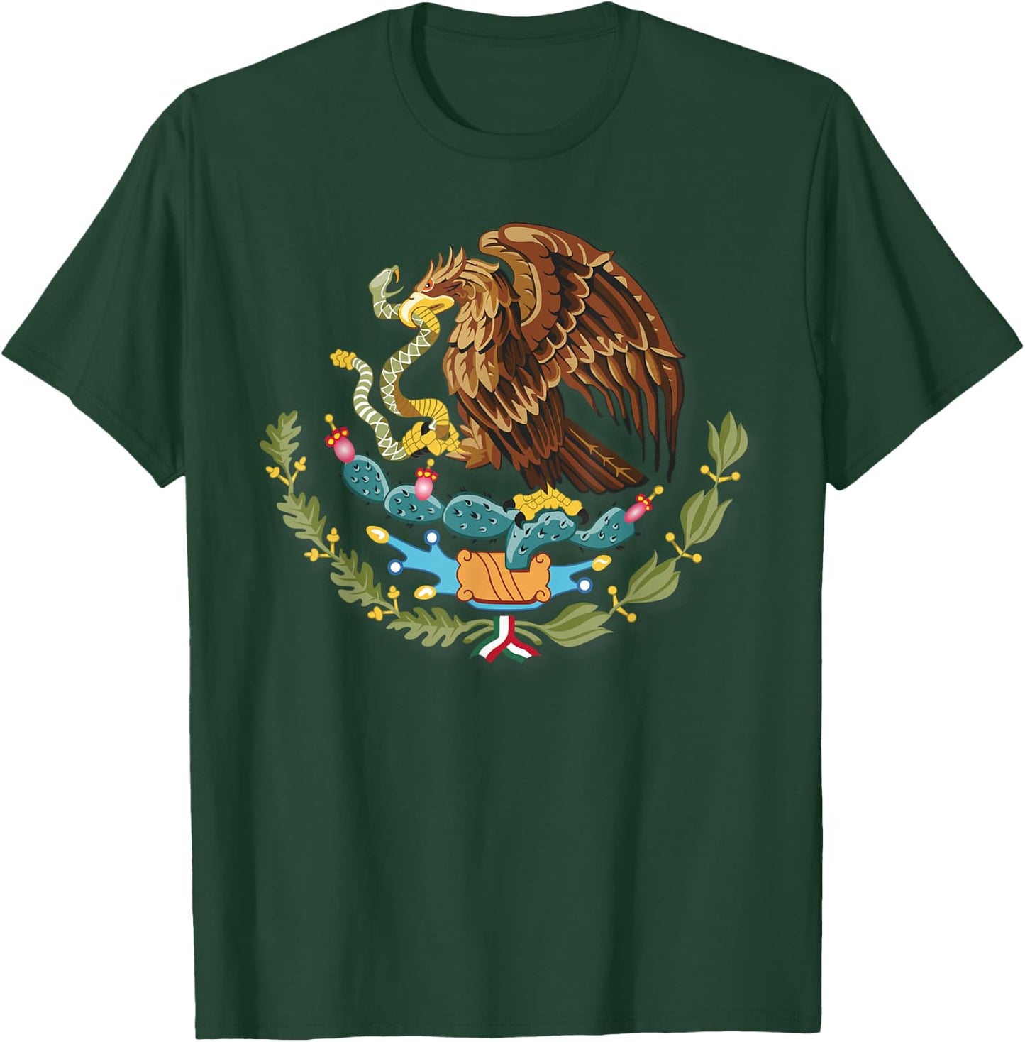 Mexico Independence Eagle Snake Design Cartoon Mexican T-Shirt - T-Shirt | Forest