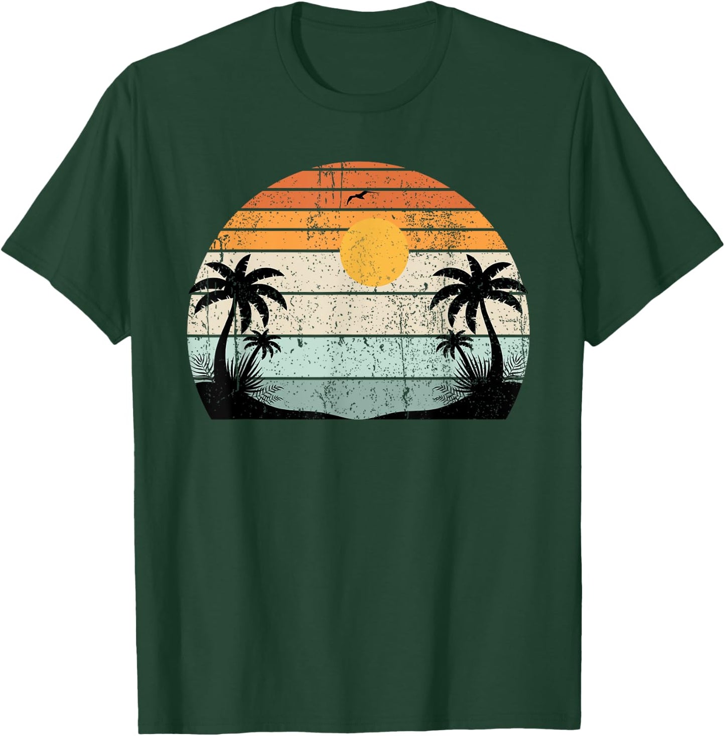Sunshine Summer Vibes Palm Trees Beach Retro Tropical Summer T-Shirt - T-Shirt | Forest