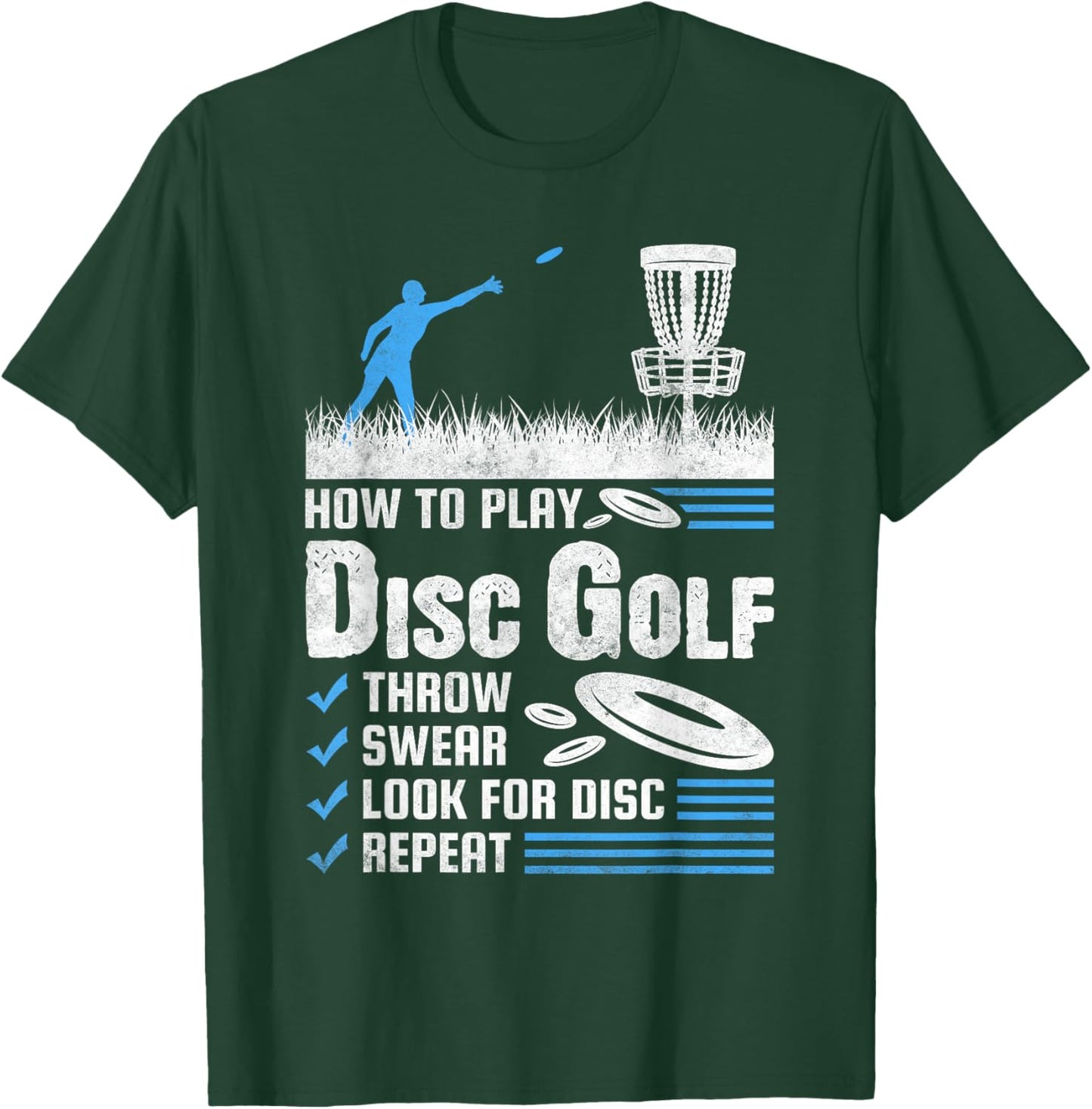 Funny How To Play Disc Golf T-Shirt - T-Shirt | Forest
