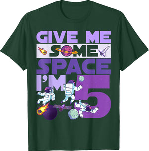 Give Me Some Space I'm 5 Birthday Astronaut 5th Party T-Shirt - T-Shirt | Forest