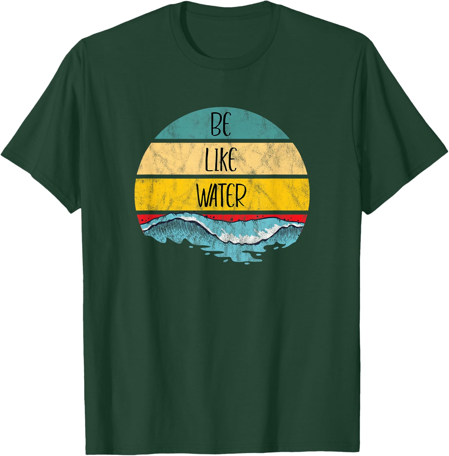 Be Like Water Martial Arts Taoism Ocean Retro Vintage Art T-Shirt - T-Shirt | Forest