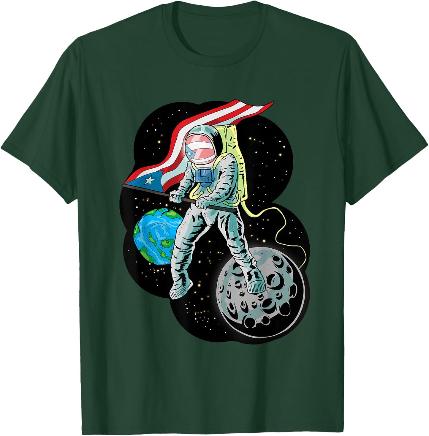 Puerto Rico Pride Boricua Aunque Naciera en la Luna T-Shirt - T-Shirt | Forest
