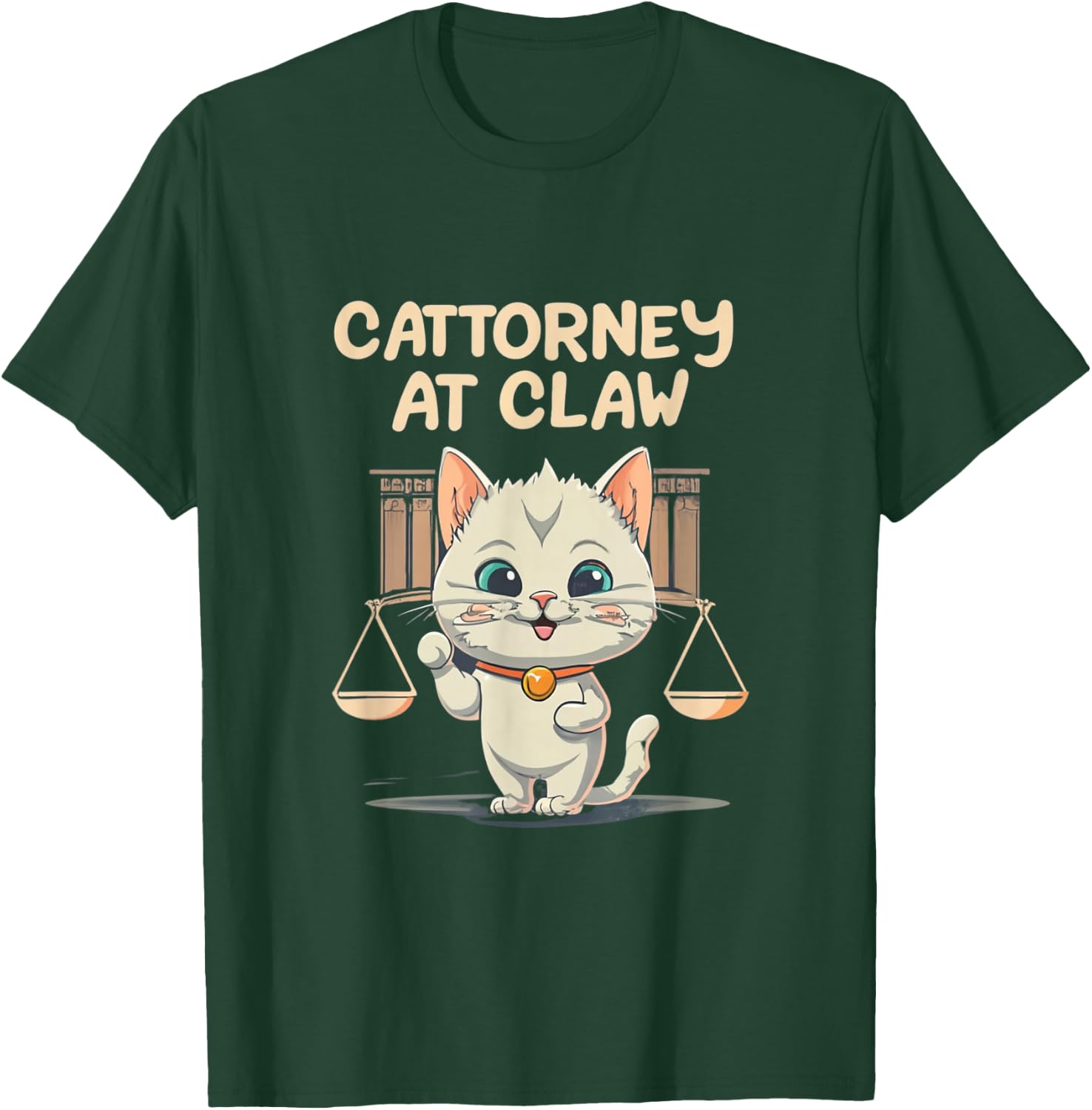 Catorrney at Claw Attorney at Law Lawyer Cat Legal Kitten T-Shirt - T-Shirt | Forest