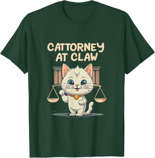 Catorrney at Claw Attorney at Law Lawyer Cat Legal Kitten T-Shirt - T-Shirt | Forest