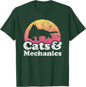 Cats and Mechanics Men's or Women's Cat and Mechanic T-Shirt - T-Shirt | Forest