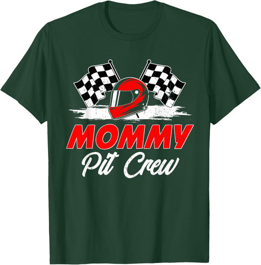 Mommy Pit Crew Race Car Birthday Family Matching T-Shirt - T-Shirt | Forest