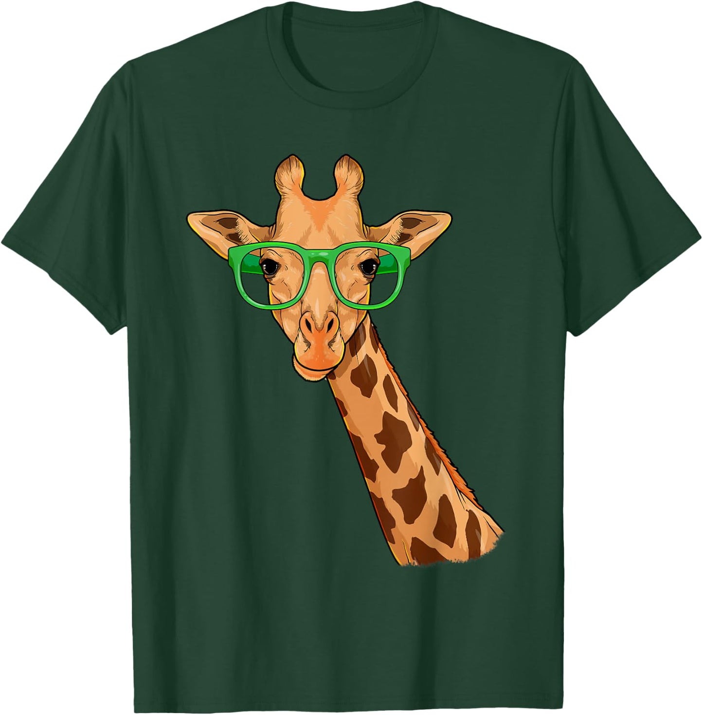 Hipster Giraffe Glasses Funny Zoo Animal African Safari T-Shirt - T-Shirt | Forest