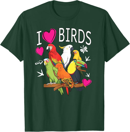 I Love Birds | I Just Really like Parrot Cockatoo T-Shirt - T-Shirt | Forest