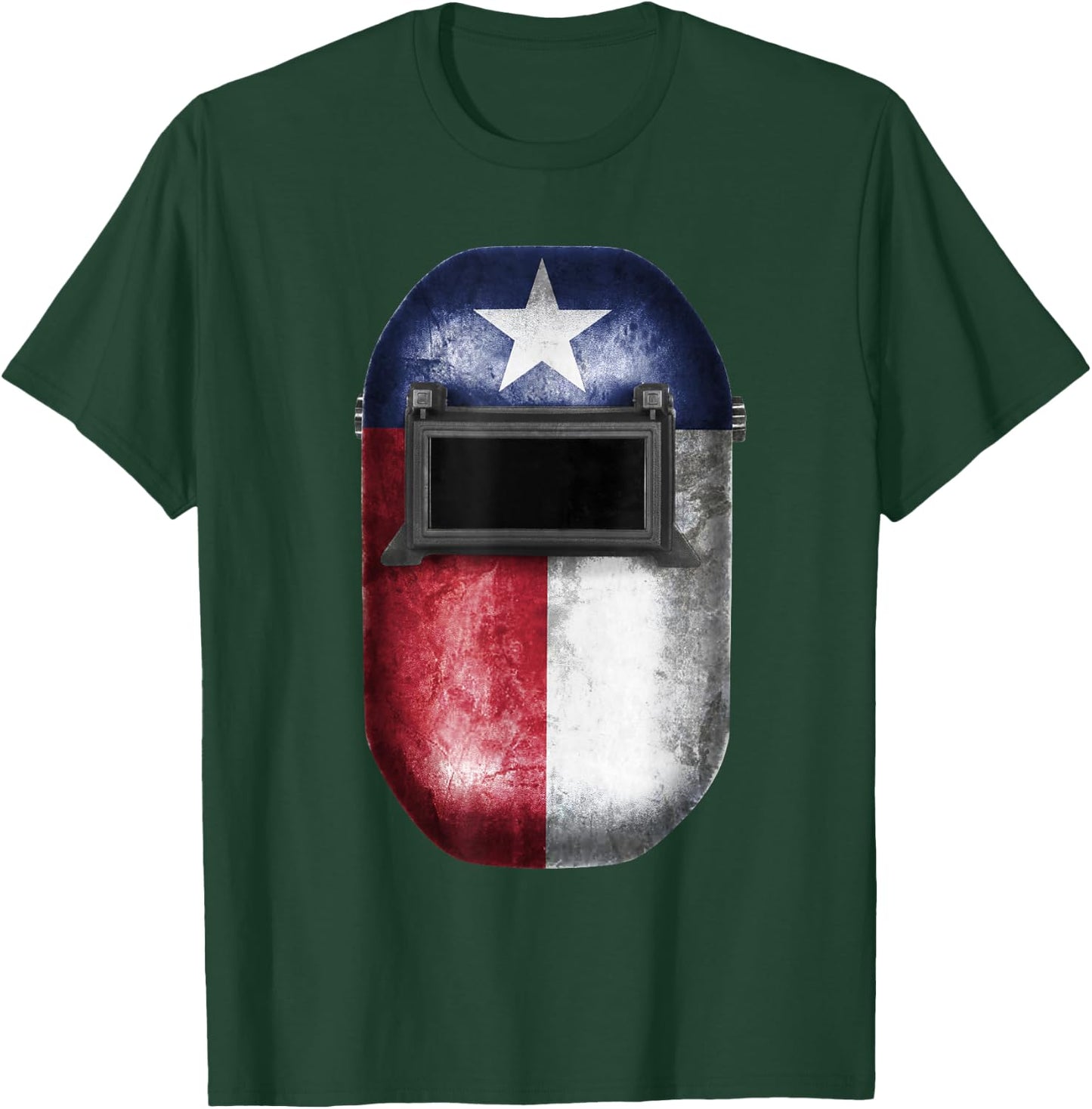 Texas Flag Welders Helmet Cool Welding & Fabricator Gift T-Shirt - T-Shirt | Forest