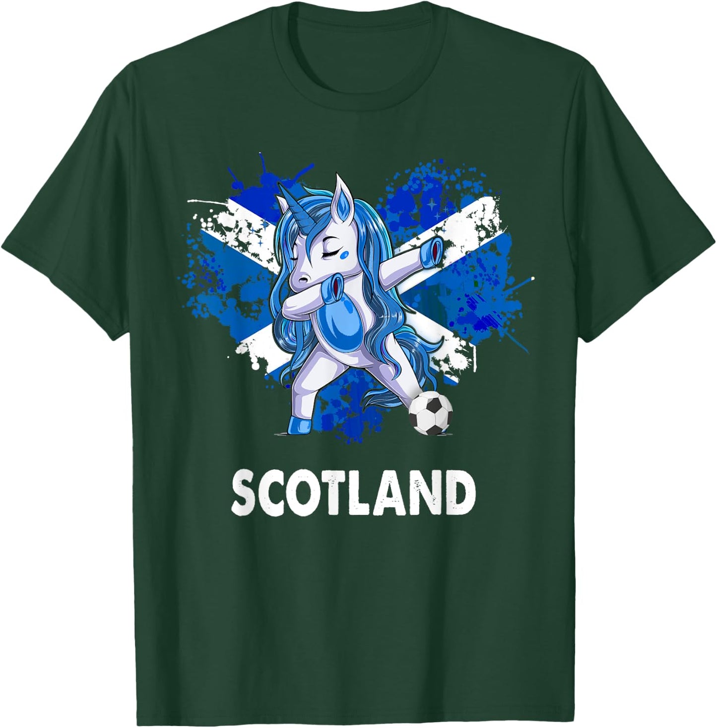 Unicorn Scottish Flag For Kids & Scottish Expats In Scotland T-Shirt - T-Shirt | Forest