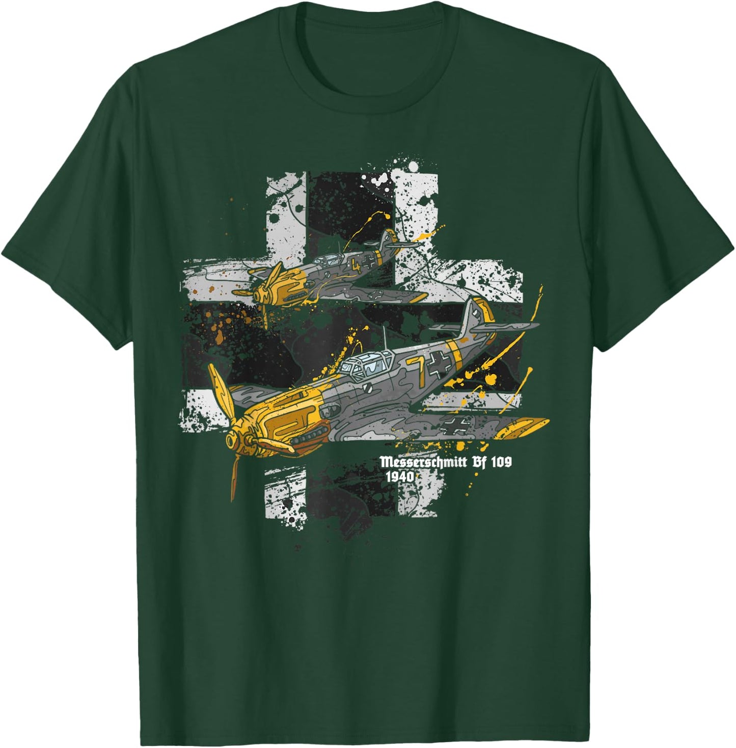 Messerschmitt Bf 109 WWII Aircraft History T-Shirt - T-Shirt | Forest
