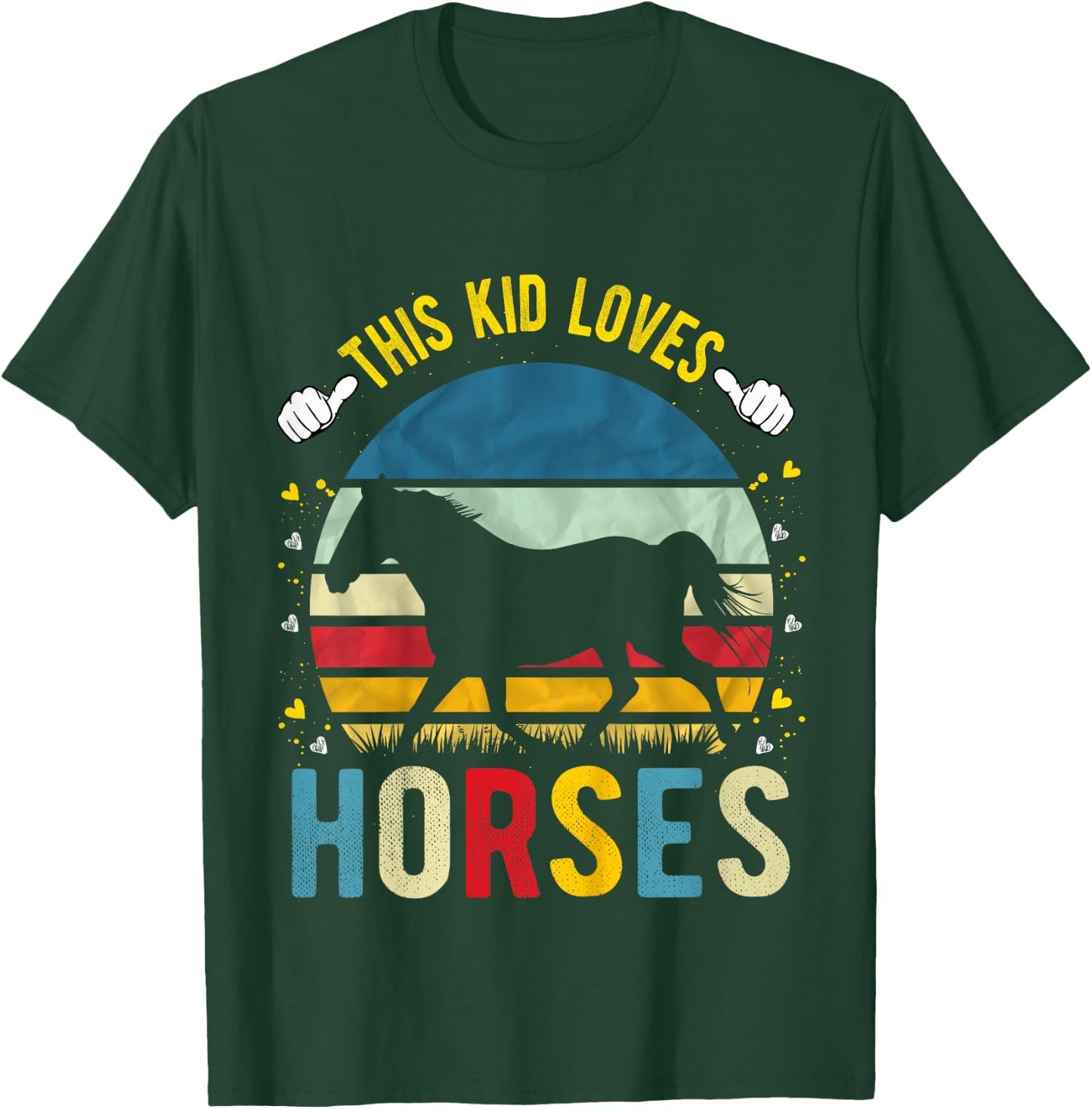 This Kid Loves Horses Boys and Girls Horse Gift T-Shirt - T-Shirt | Forest
