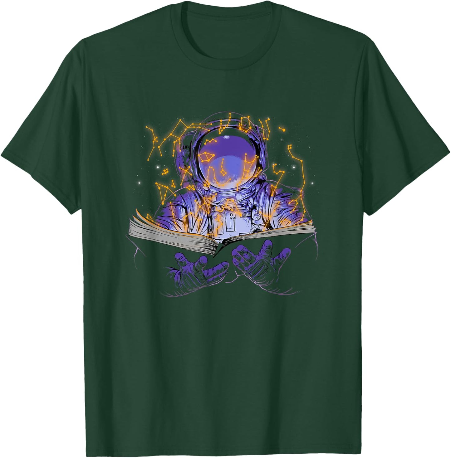 The Book of Stars Astronaut Reading Constellation Magic T-Shirt - T-Shirt | Forest