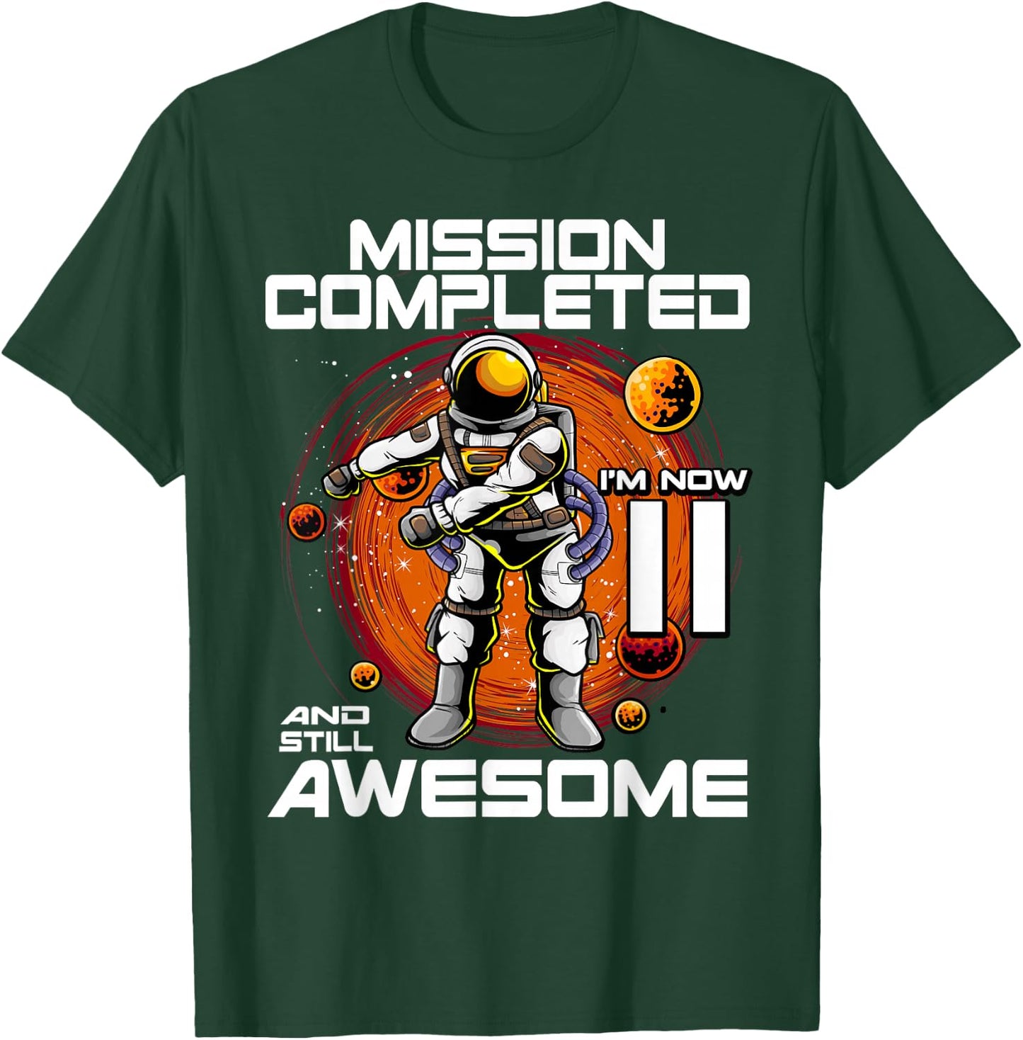11th Birthday Astronaut 11 Years Old Outer Space Birthday T-Shirt - T-Shirt | Forest