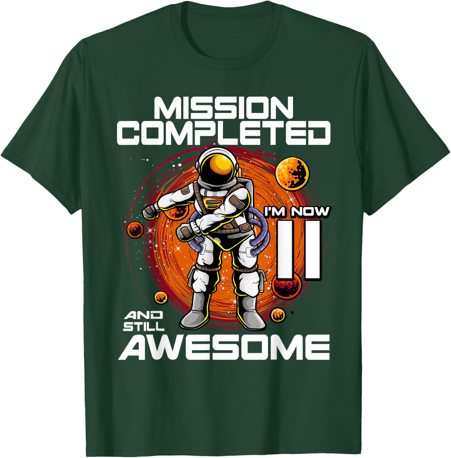 11th Birthday Astronaut 11 Years Old Outer Space Birthday T-Shirt - T-Shirt | Forest