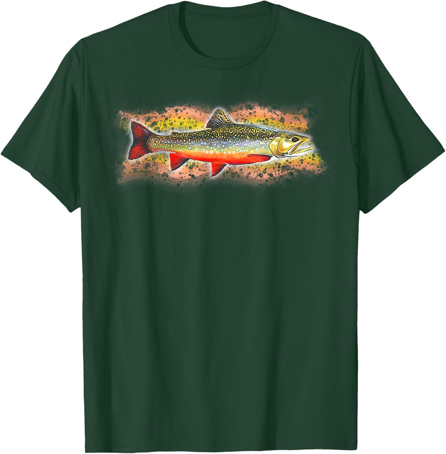Brook Trout Fishing Graphic T-Shirt - T-Shirt | Forest