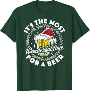 It's The Most Wonderful Time For A Beer - Beer Drinking Xmas T-Shirt - T-Shirt | Forest