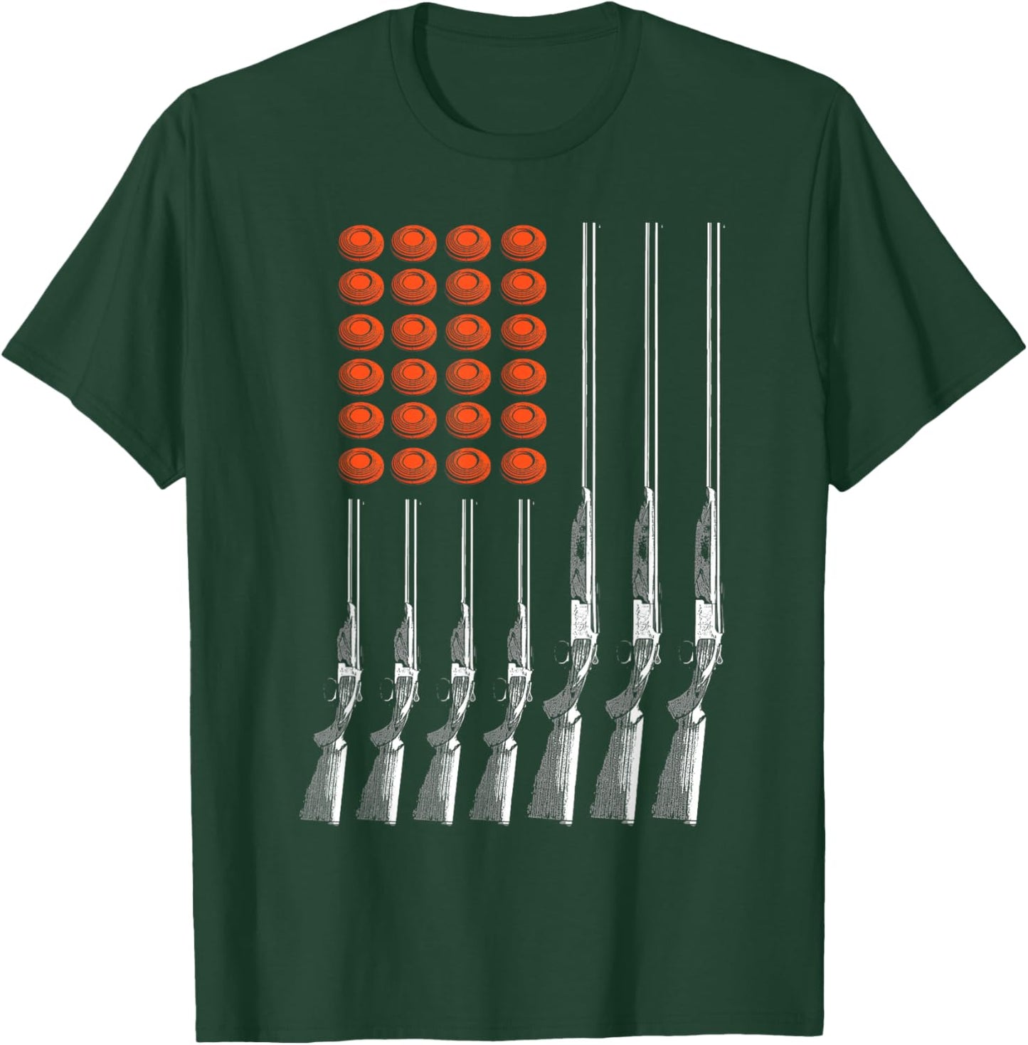 American Flag Trap Shooting Funny Skeet Sport Gift Men Women T-Shirt - T-Shirt | Forest