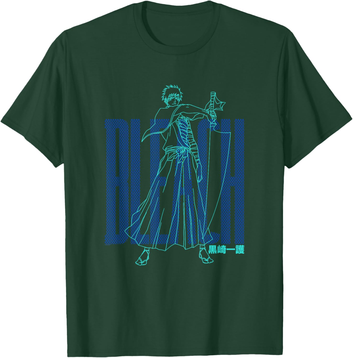 Bleach Ichigo Outline and Dots Pattern Anime T-Shirt - T-Shirt | Forest