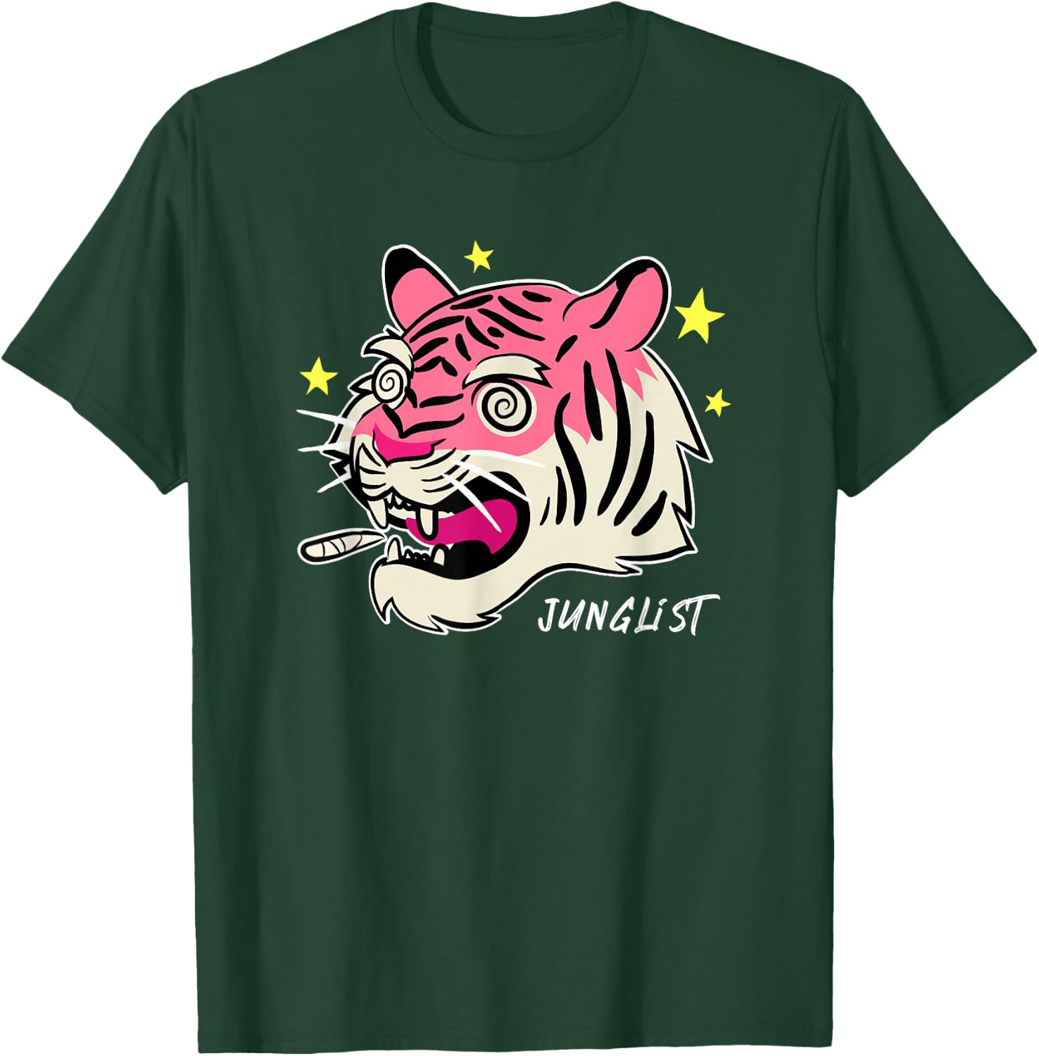 174 BPM DnB Music Junglist Tiger EDM Drum And Bass T-Shirt - T-Shirt | Forest