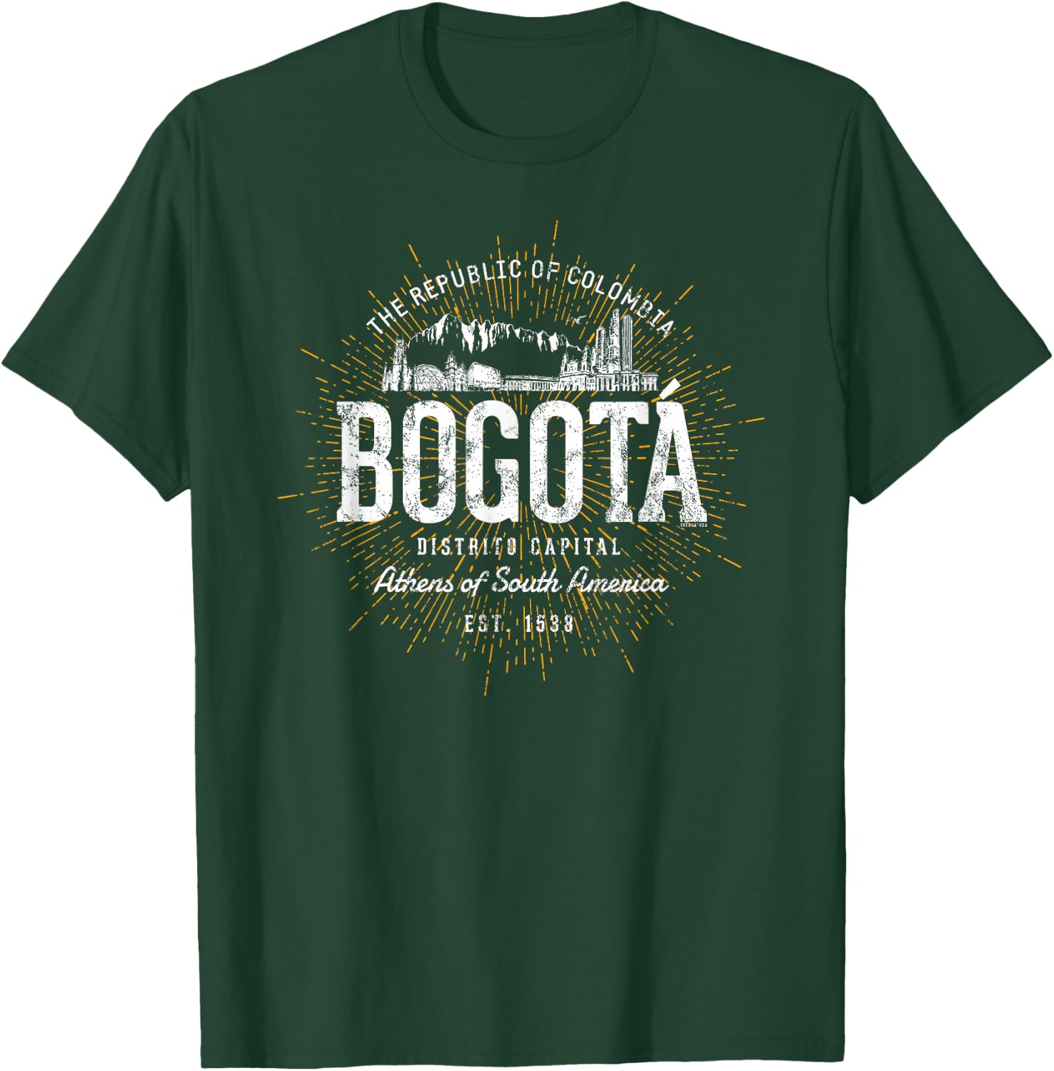Colombia Vintage Style Retro Bogotá T-Shirt - T-Shirt | Forest