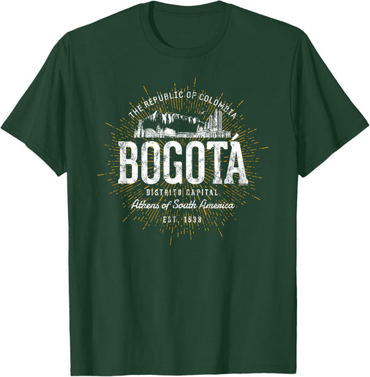 Colombia Vintage Style Retro Bogotá T-Shirt - T-Shirt | Forest