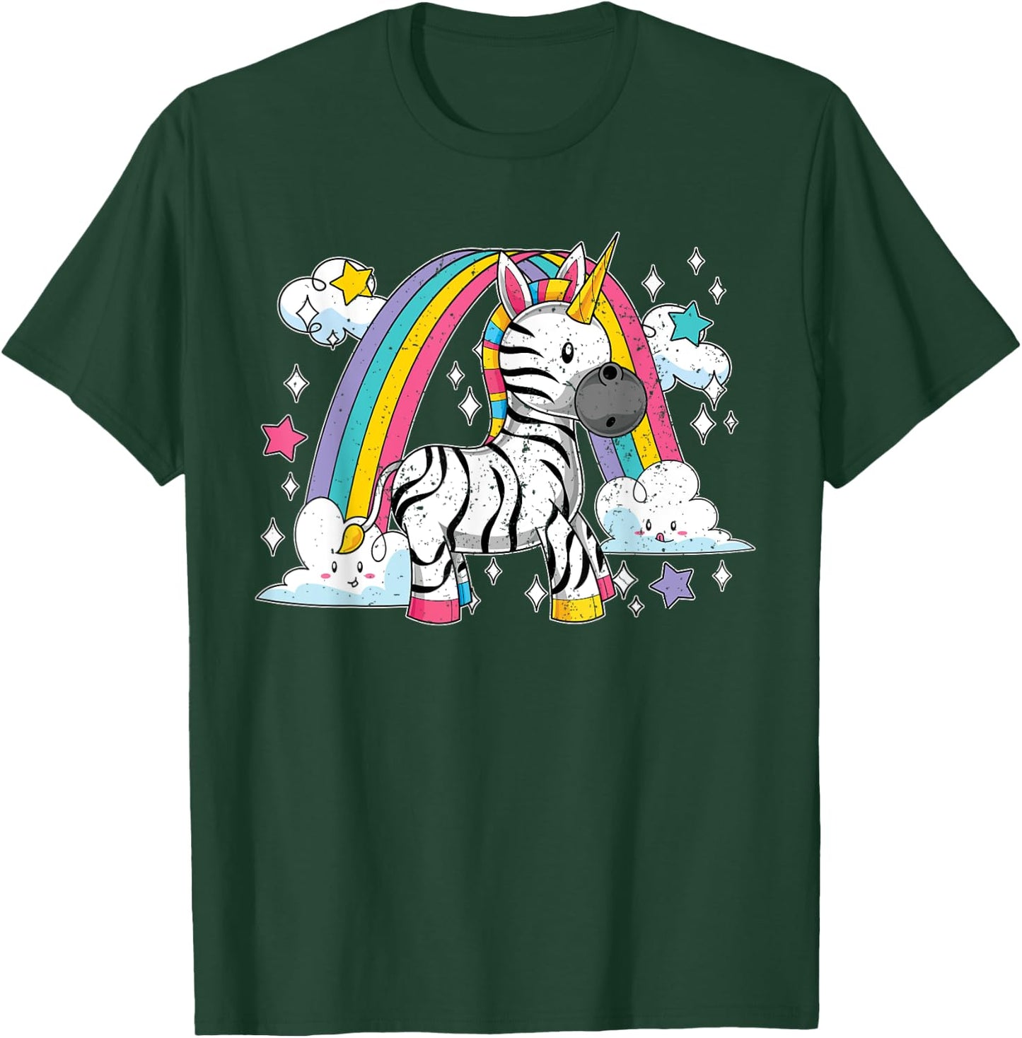 Africa Animal Zebracorn Rainbow Fairytale Zebra Unicorn T-Shirt - T-Shirt | Forest