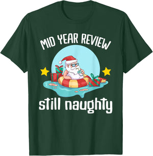 Christmas in July | Summer Santa Claus Beach Hawaii Surf T-Shirt - T-Shirt | Forest