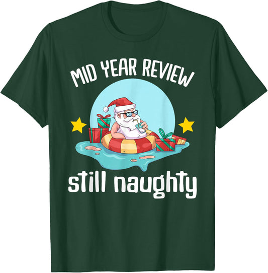 Christmas in July | Summer Santa Claus Beach Hawaii Surf T-Shirt - T-Shirt | Forest