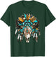 Western Boho Sunflowers Turquoise Cow Bull Skull T-Shirt - T-Shirt | Forest