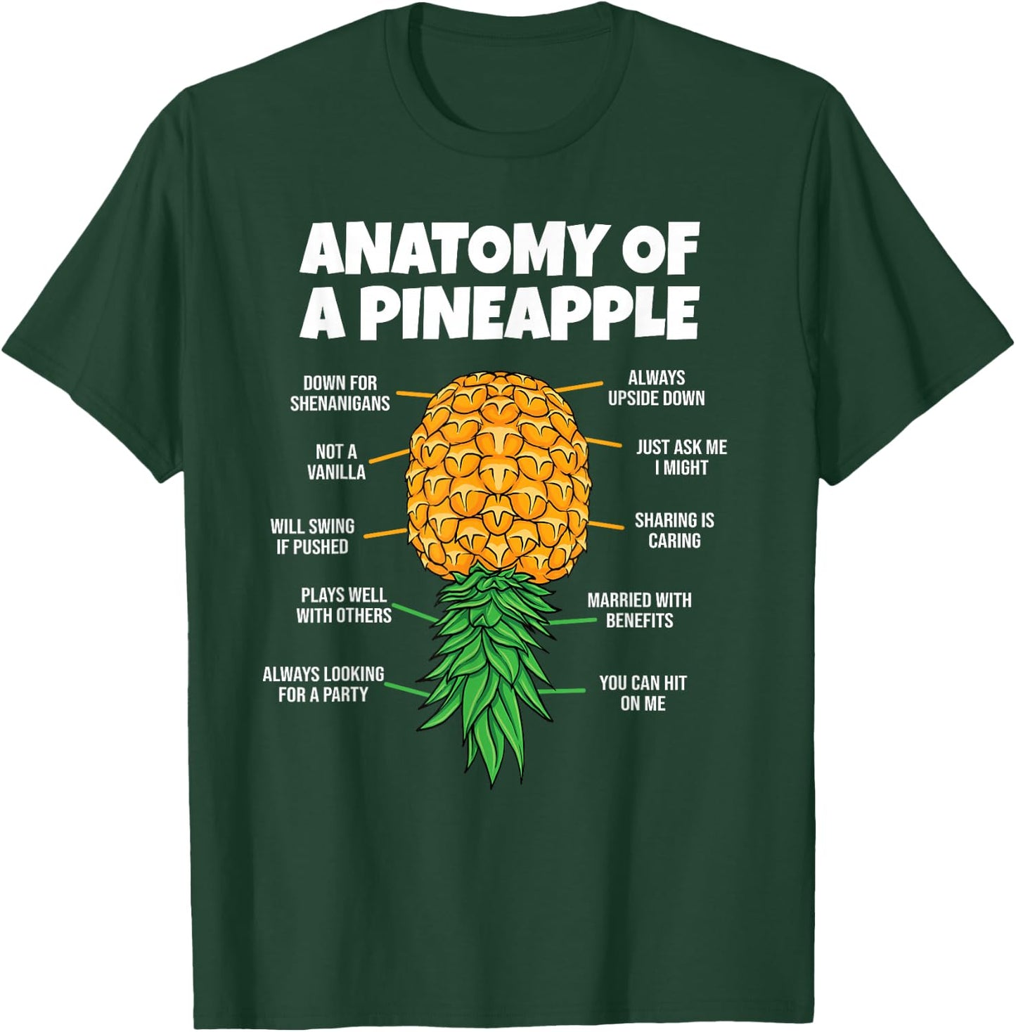 Anatomy of A Pineapple Swinger Funny Men Women Couples T-Shirt - T-Shirt | Forest