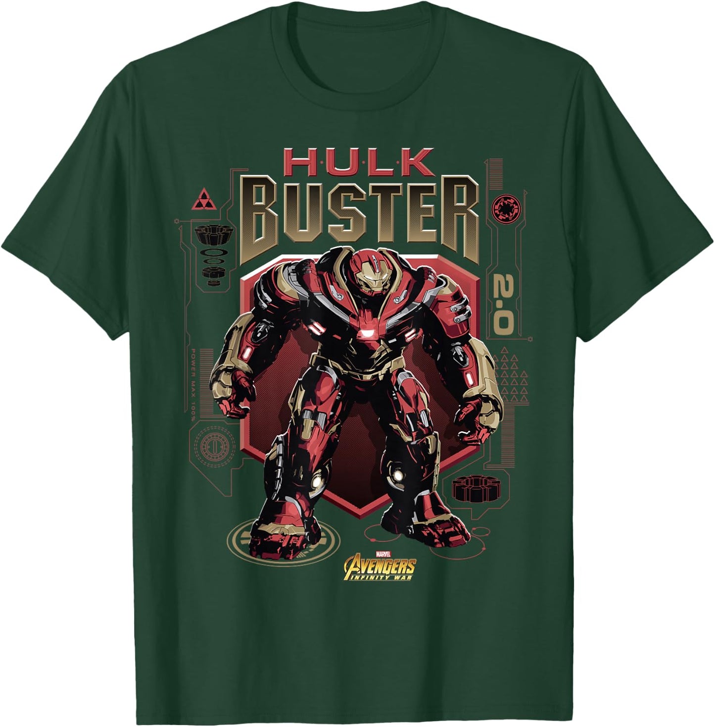 Marvel Infinity War Hulk Buster Schematic Graphic T-Shirt - T-Shirt | Forest