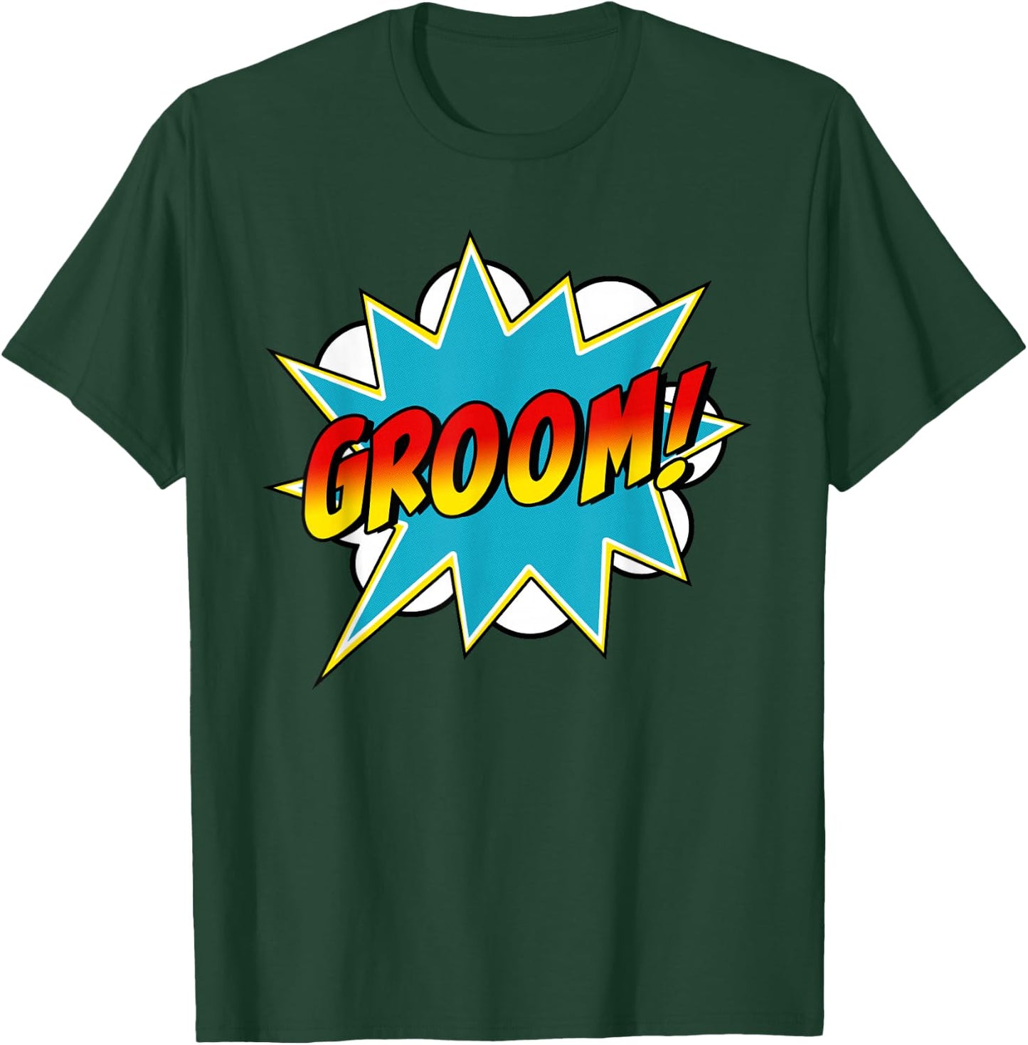 Groom Superhero Bachelor Stag Party Wedding Comic Book T-Shirt - T-Shirt | Forest