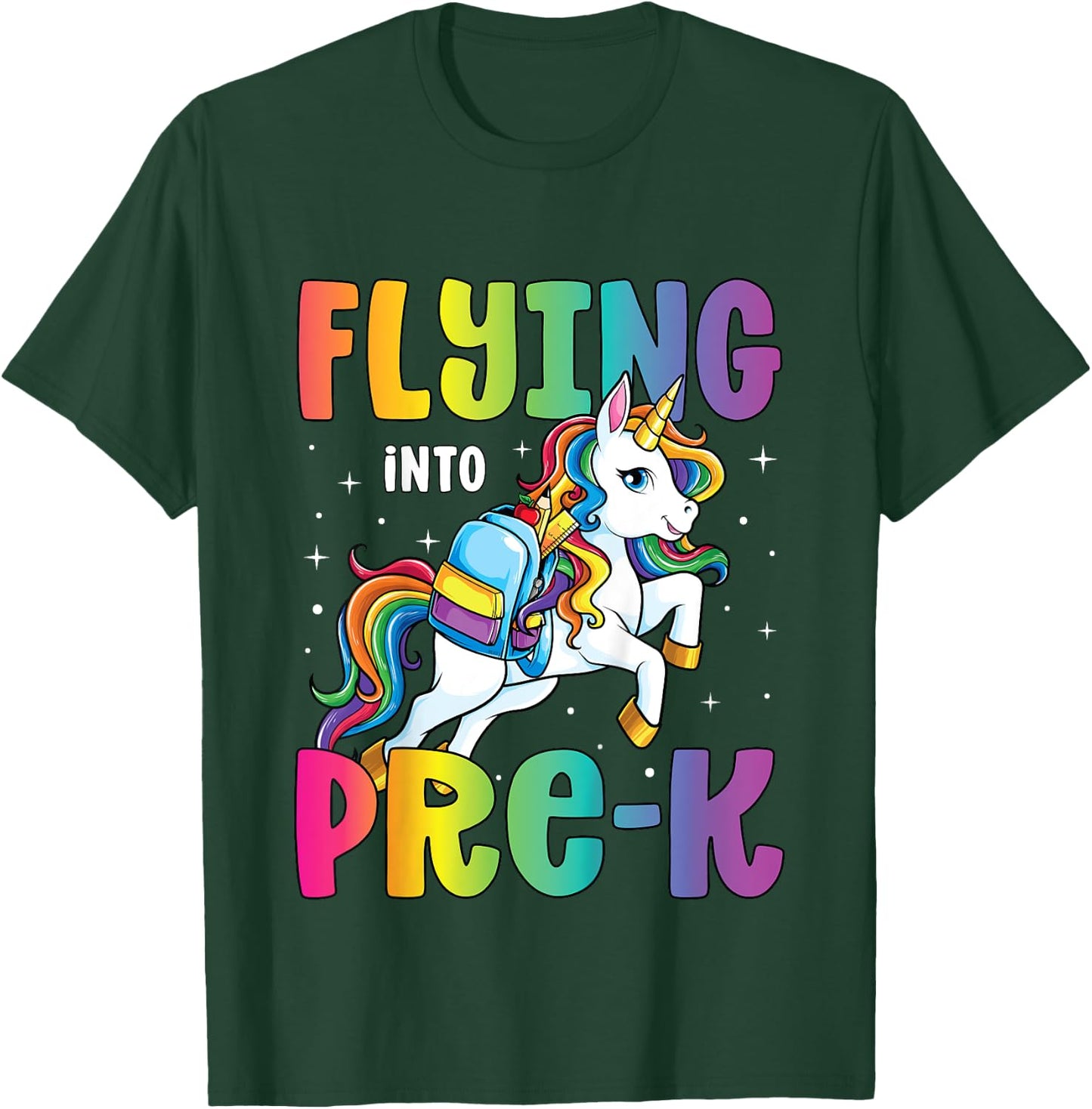 Pre Kindergarten Girls Unicorn First Day of Pre K T-Shirt - T-Shirt | Forest