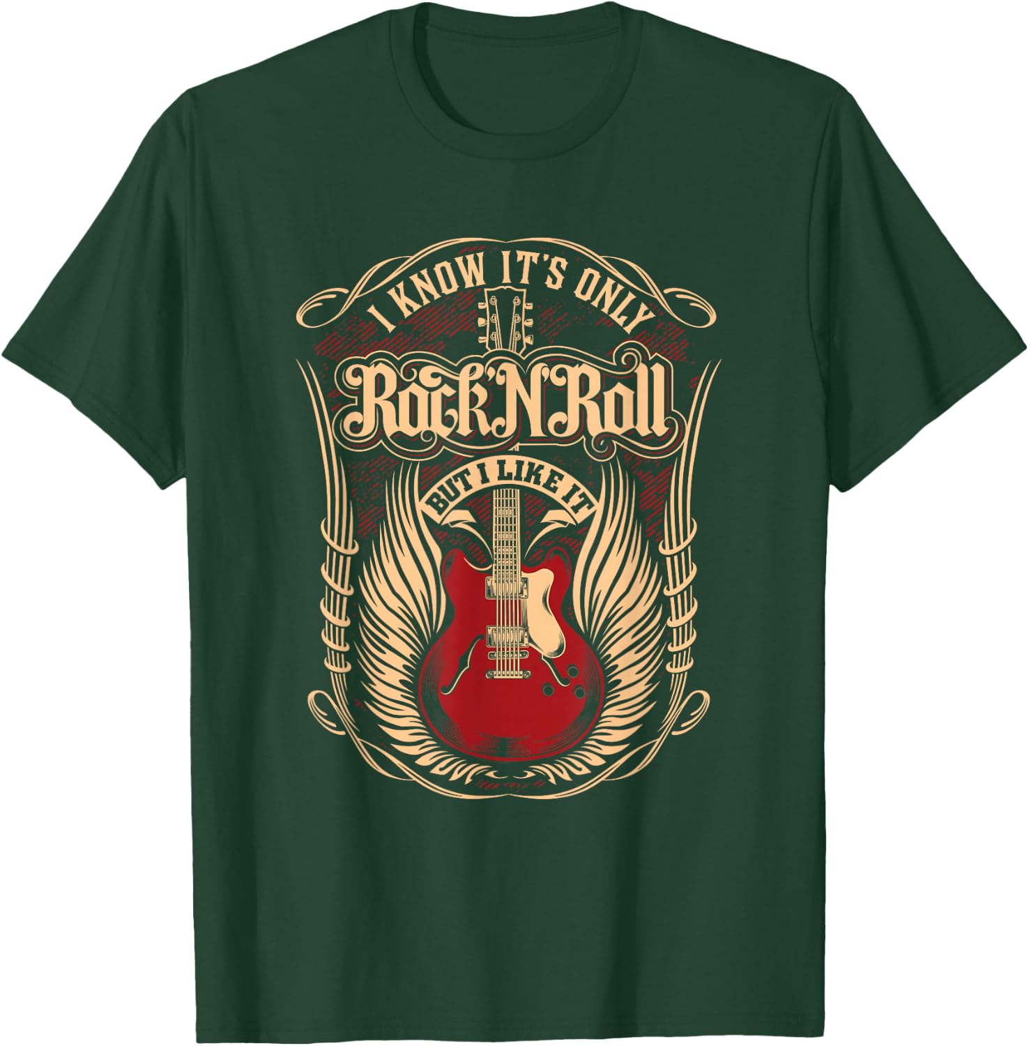 Guitar Electric Guitar Musician Guitarist Rock And Roll T-Shirt - T-Shirt | Forest