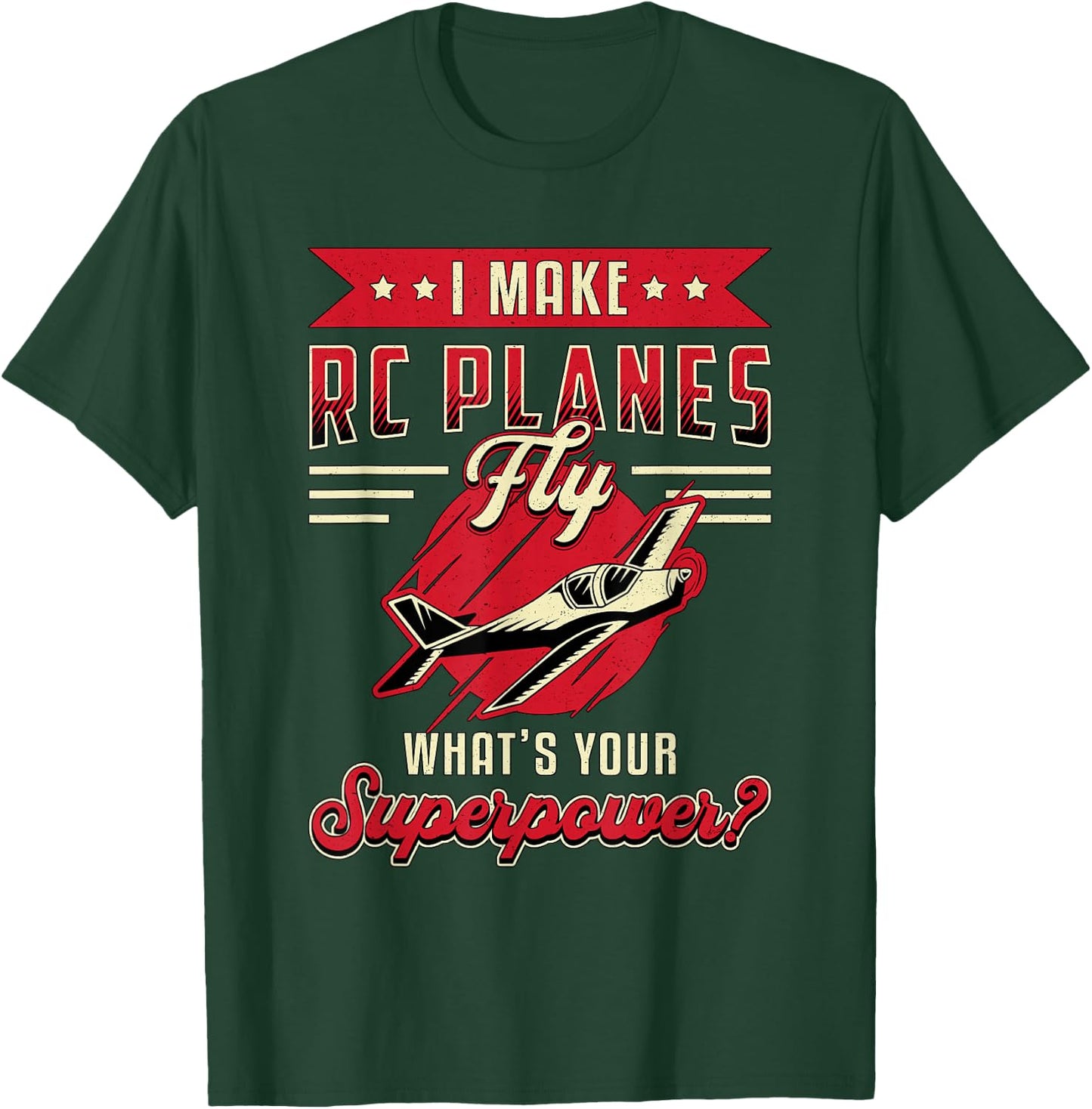 I Make RC Planes Fly Model Airplane Pilot Vintage RC Plane T-Shirt - T-Shirt | Forest