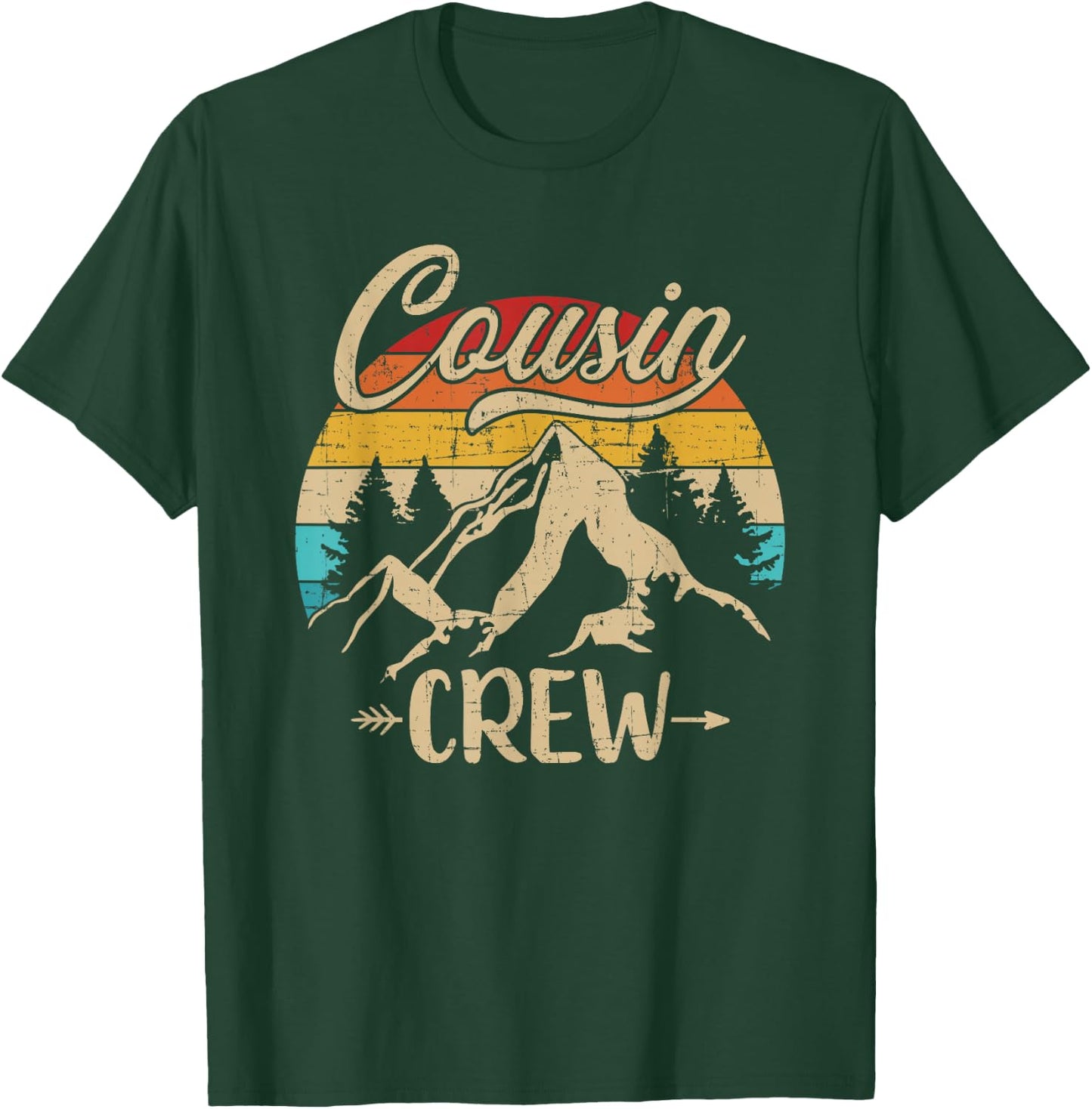 Retro cousin crew camping outdoor summer camp T-Shirt - T-Shirt | Forest