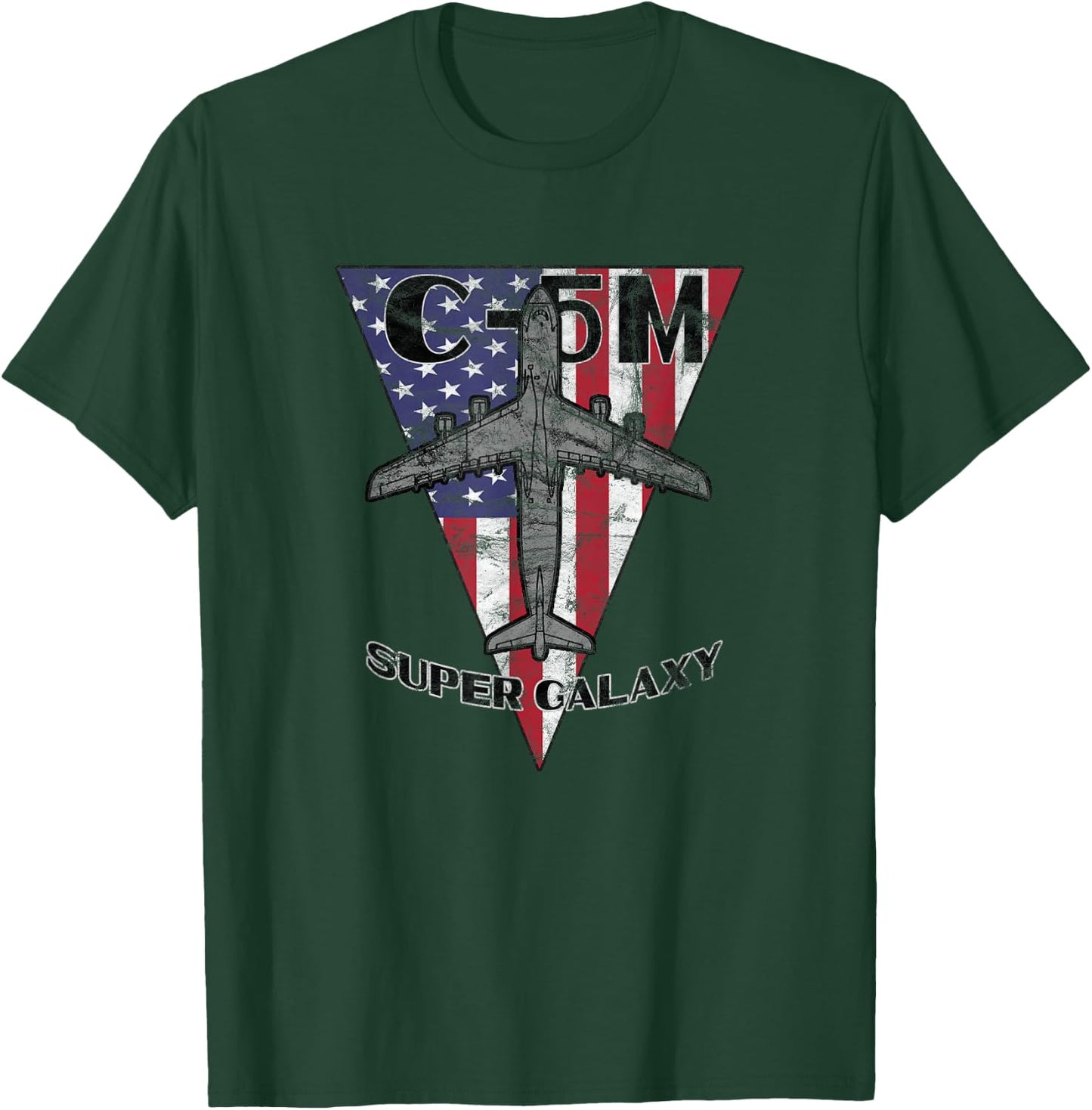 C-5M Super Galaxy Military Airplane Patriotic Vintage T-Shirt - T-Shirt | Forest