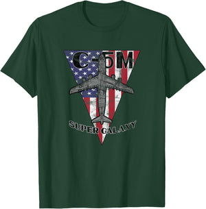 C-5M Super Galaxy Military Airplane Patriotic Vintage T-Shirt - T-Shirt | Forest