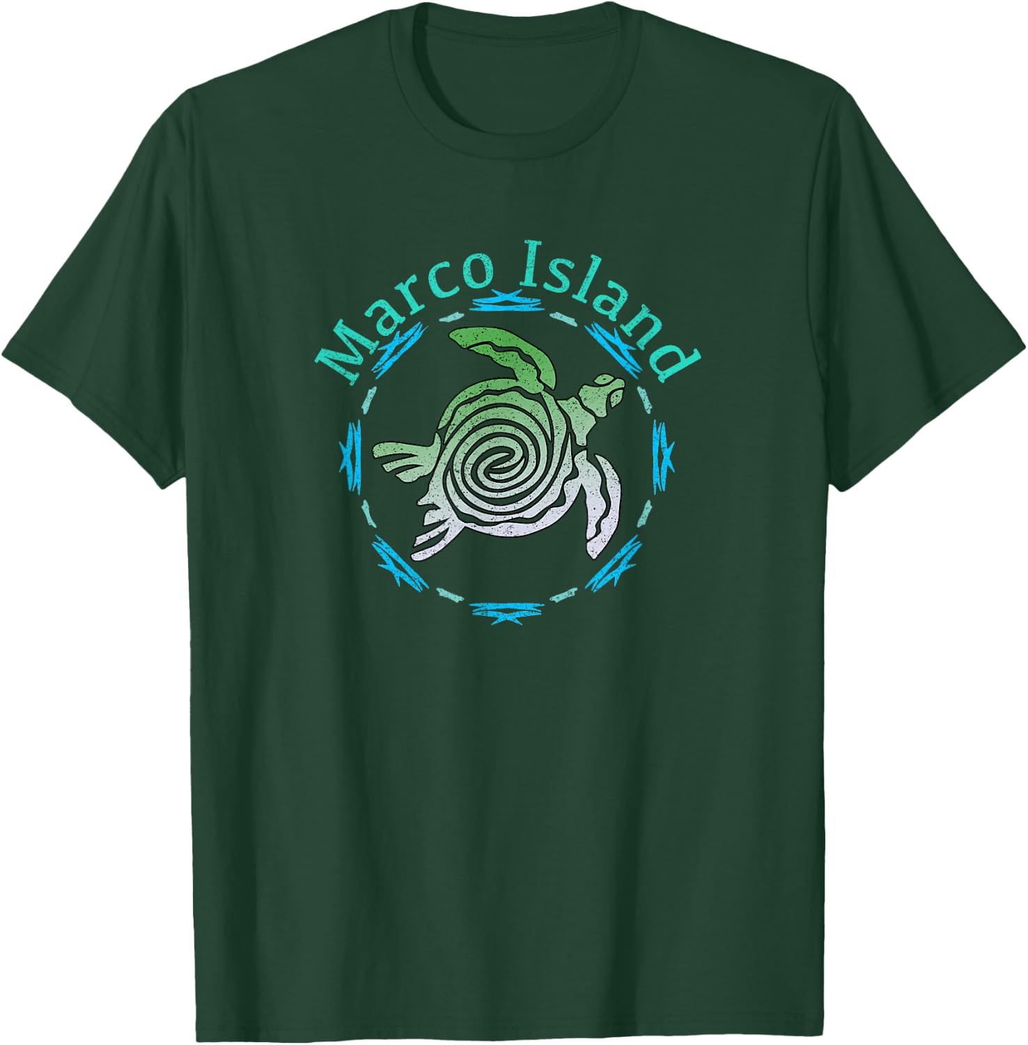 Marco Island Vintage Tribal Turtle T-Shirt - T-Shirt | Forest