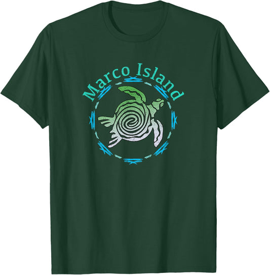 Marco Island Vintage Tribal Turtle T-Shirt - T-Shirt | Forest