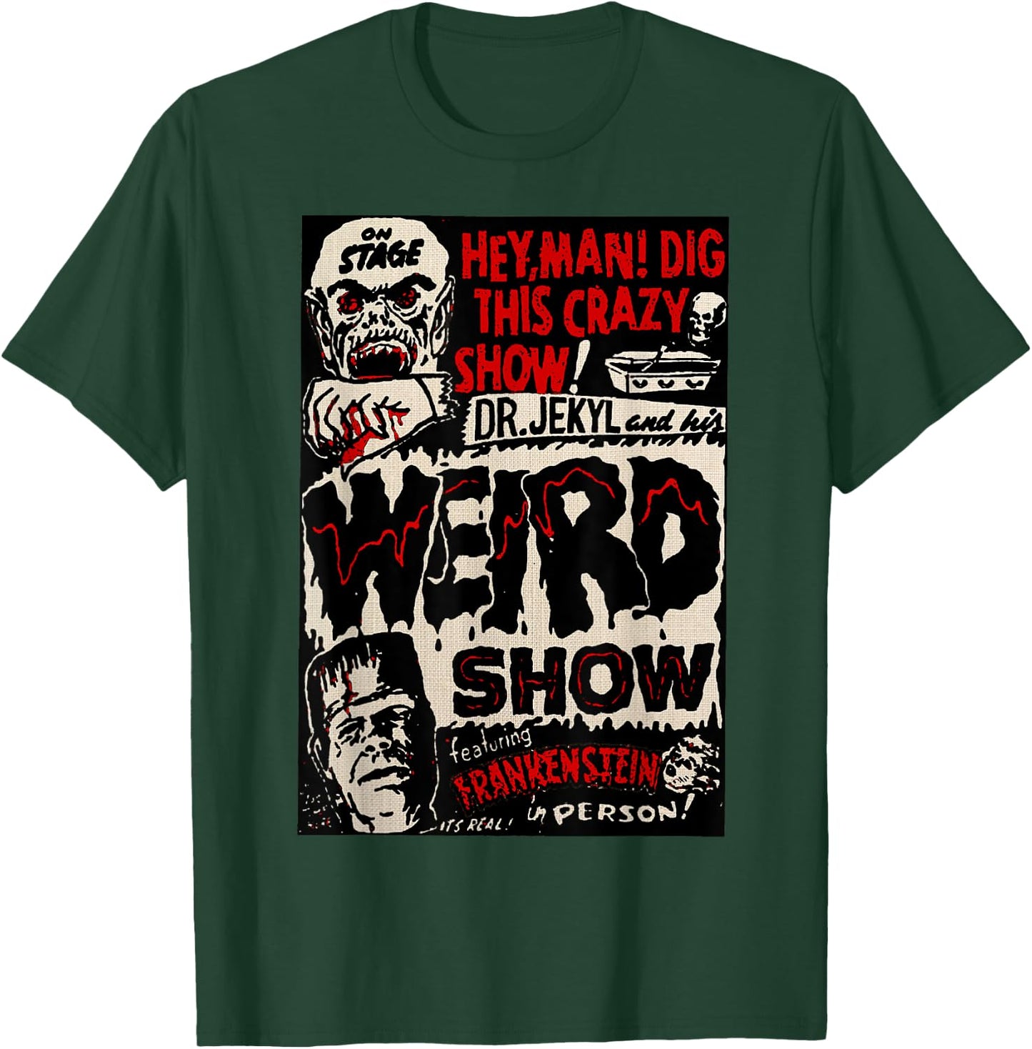 Horror Movie Monster Vintage Halloween Frankenstein T-Shirt - T-Shirt | Forest