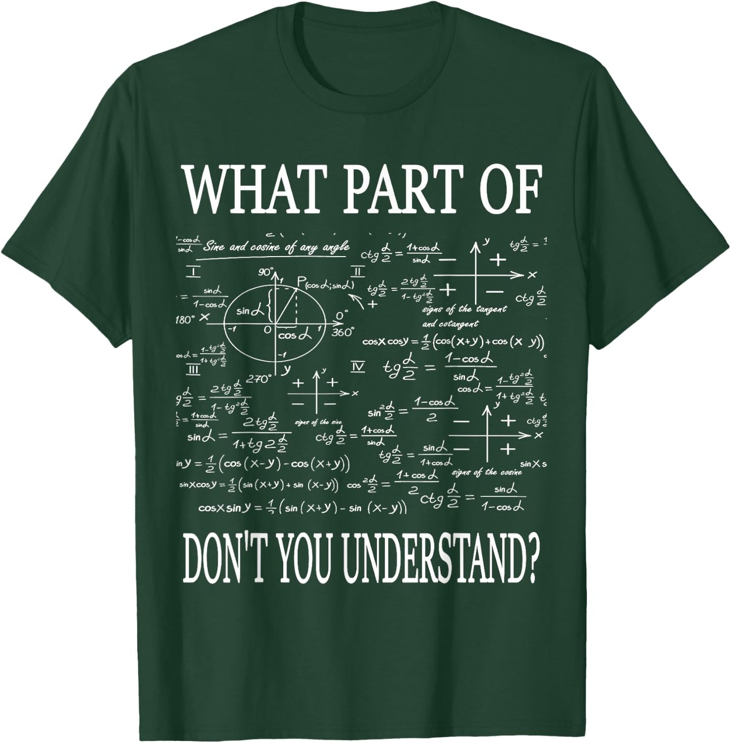 What Part Of Don't You Understand Funny Math Teacher Student T-Shirt - T-Shirt | Forest
