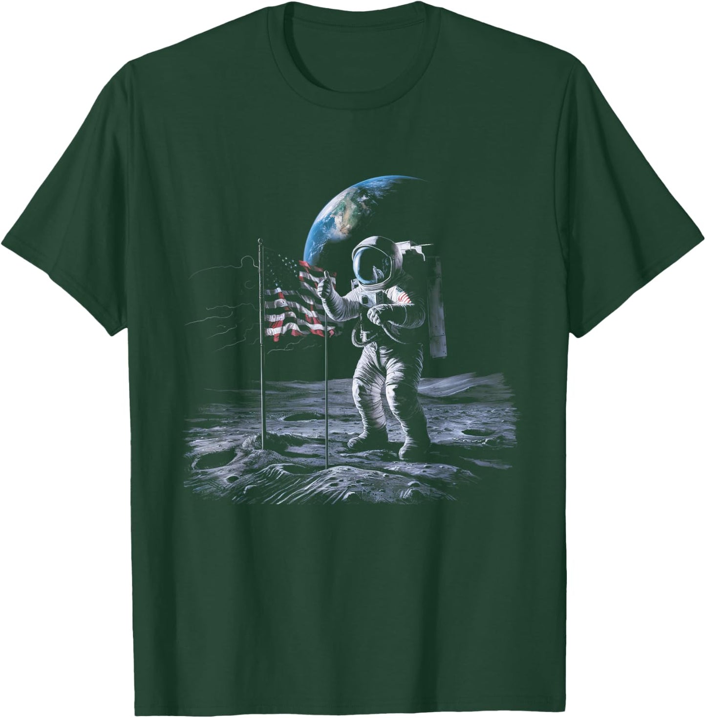 Astronaut on Moon - Iconic Space Exploration Art for Science T-Shirt - T-Shirt | Forest