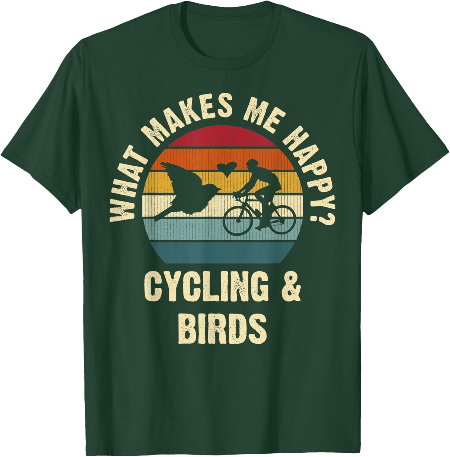 Bird and Cycling Lover Bike Pet Bicycle Vintage Animal Cute T-Shirt - T-Shirt | Forest