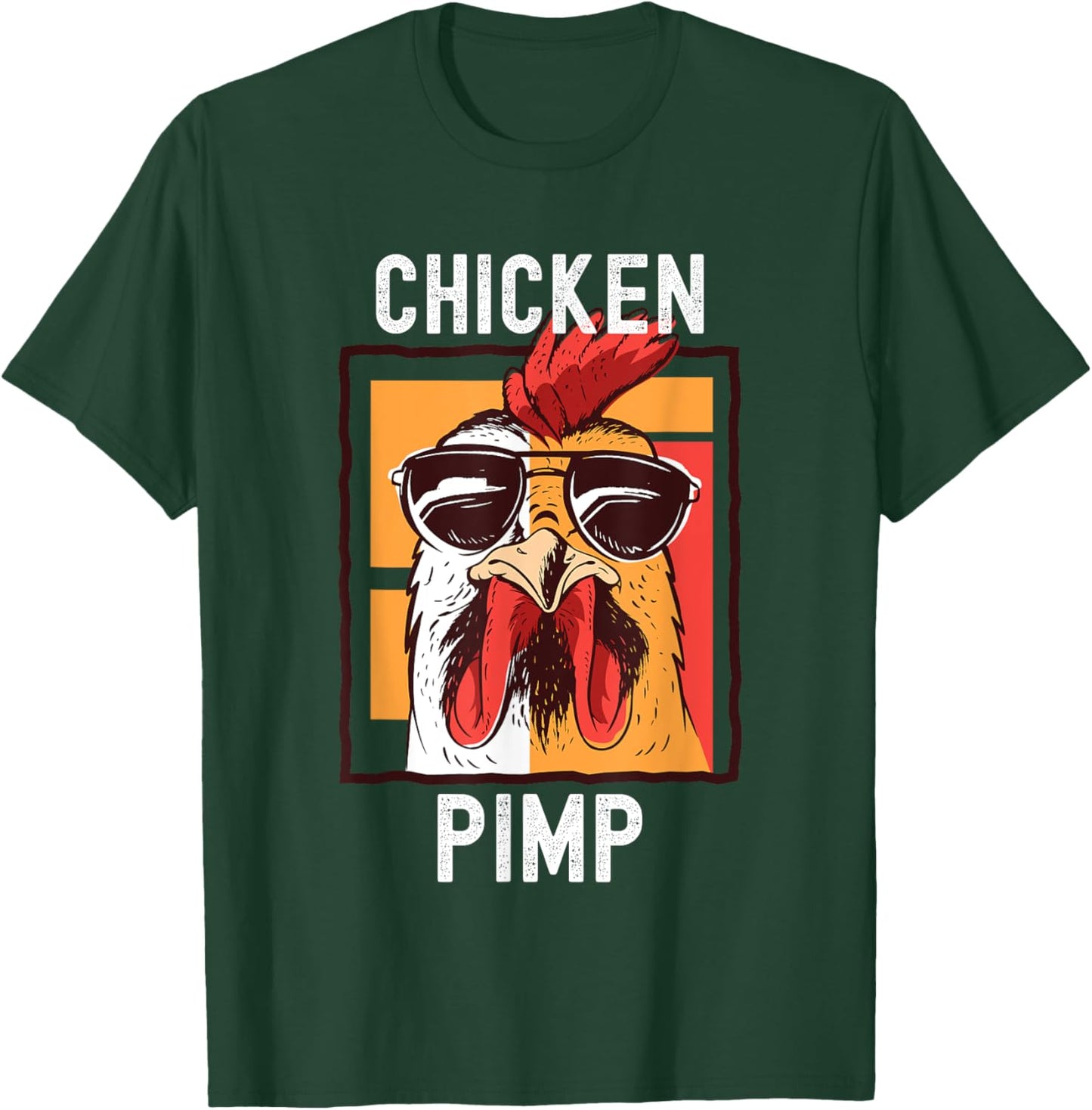 Chicken Pimp, Retro Vintage Farm Chicken Lover Gift T-Shirt - T-Shirt | Forest
