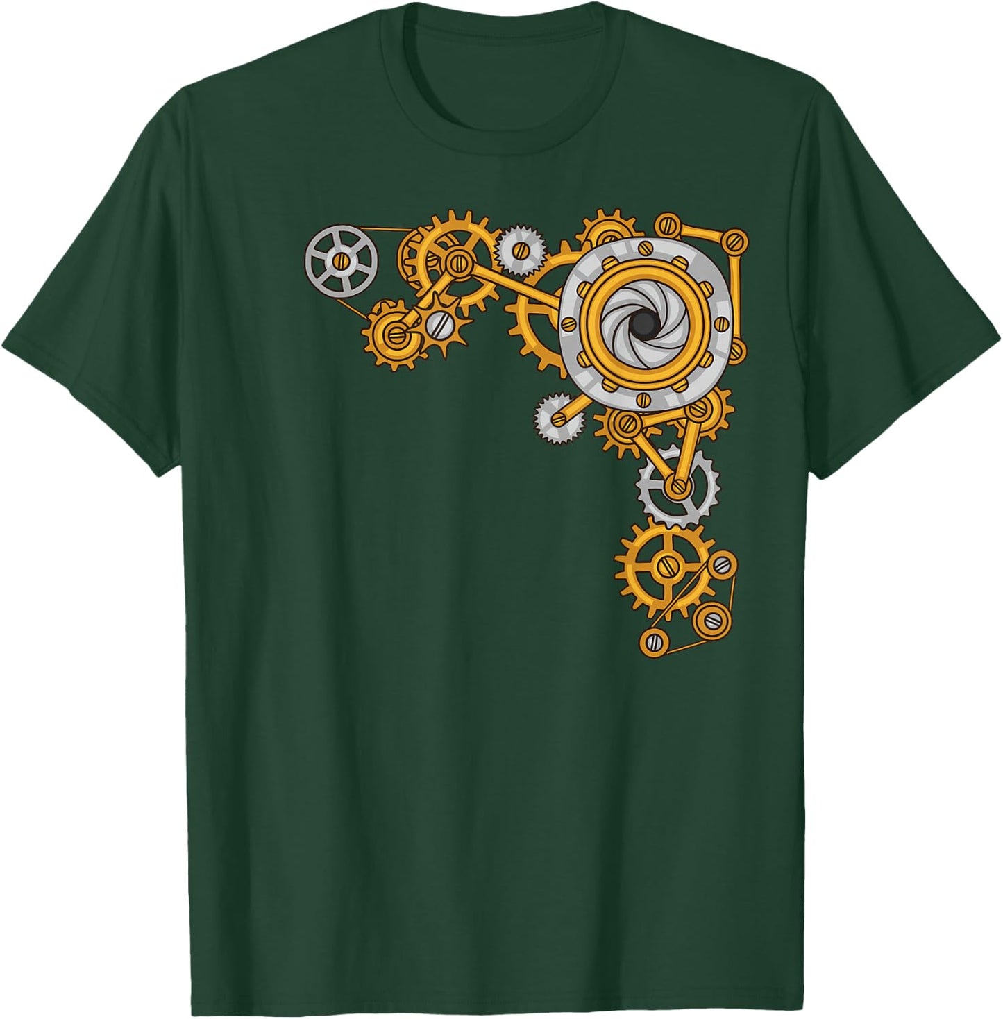 Steampunk Collage of Gears Mechanical Industrial T-Shirt - T-Shirt | Forest