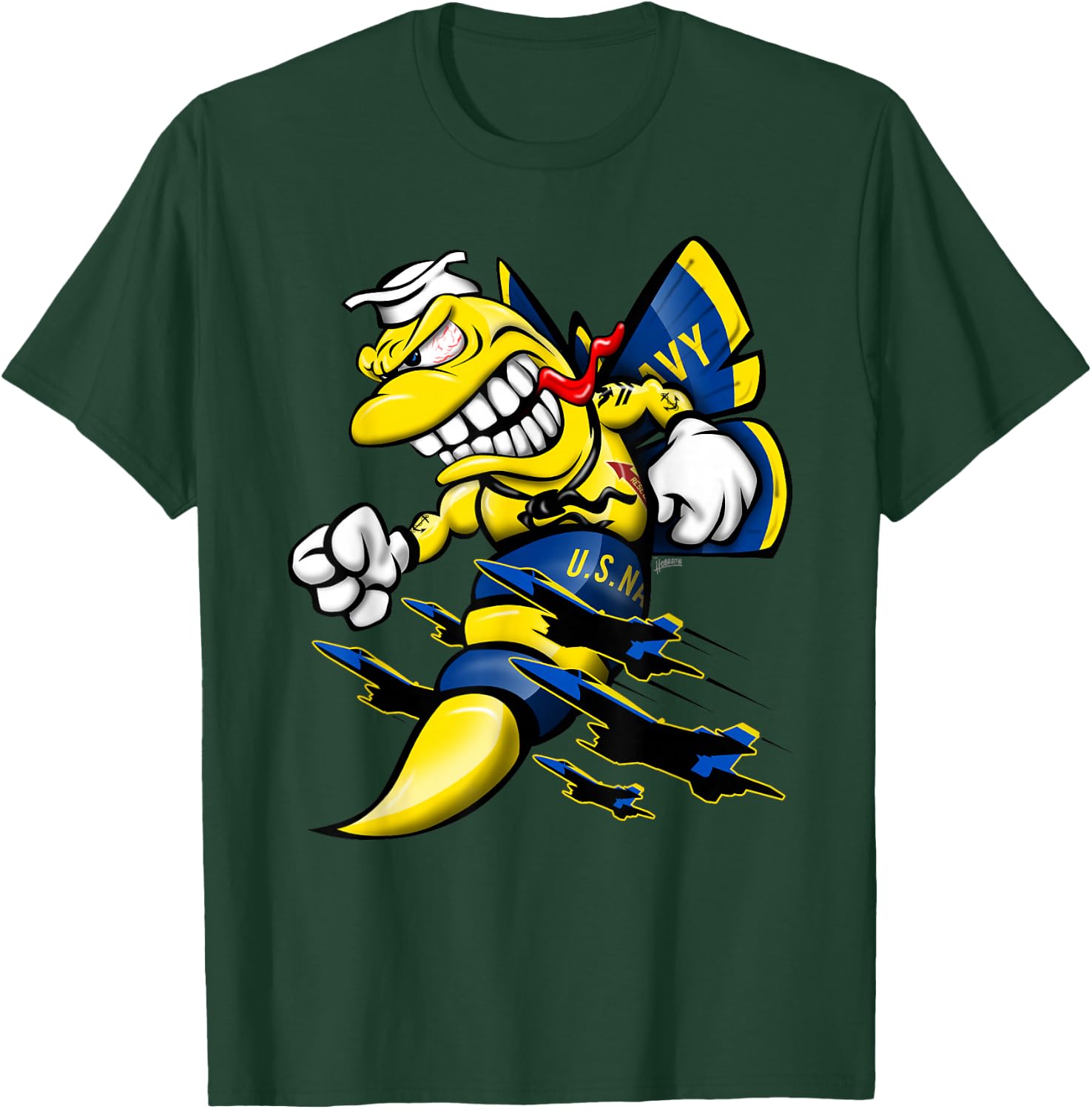 Military Aircraft Cartoon Illustration T-Shirt - T-Shirt | Forest